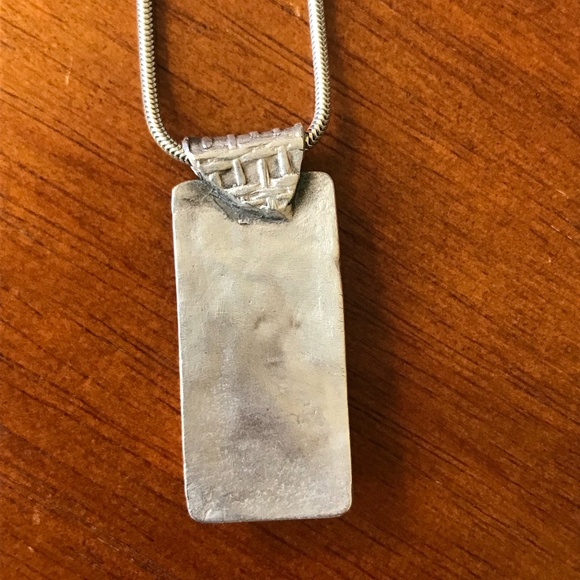 Handmade Sterling Silver Green Turquoise Western-Style Necklace - Picture 5 of 7